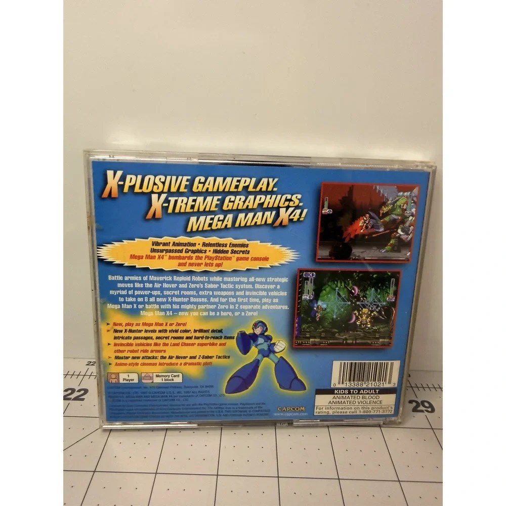 Mega Man X4 PS1 Original Black Label Tested Game Disc with Jewel Case No Manual